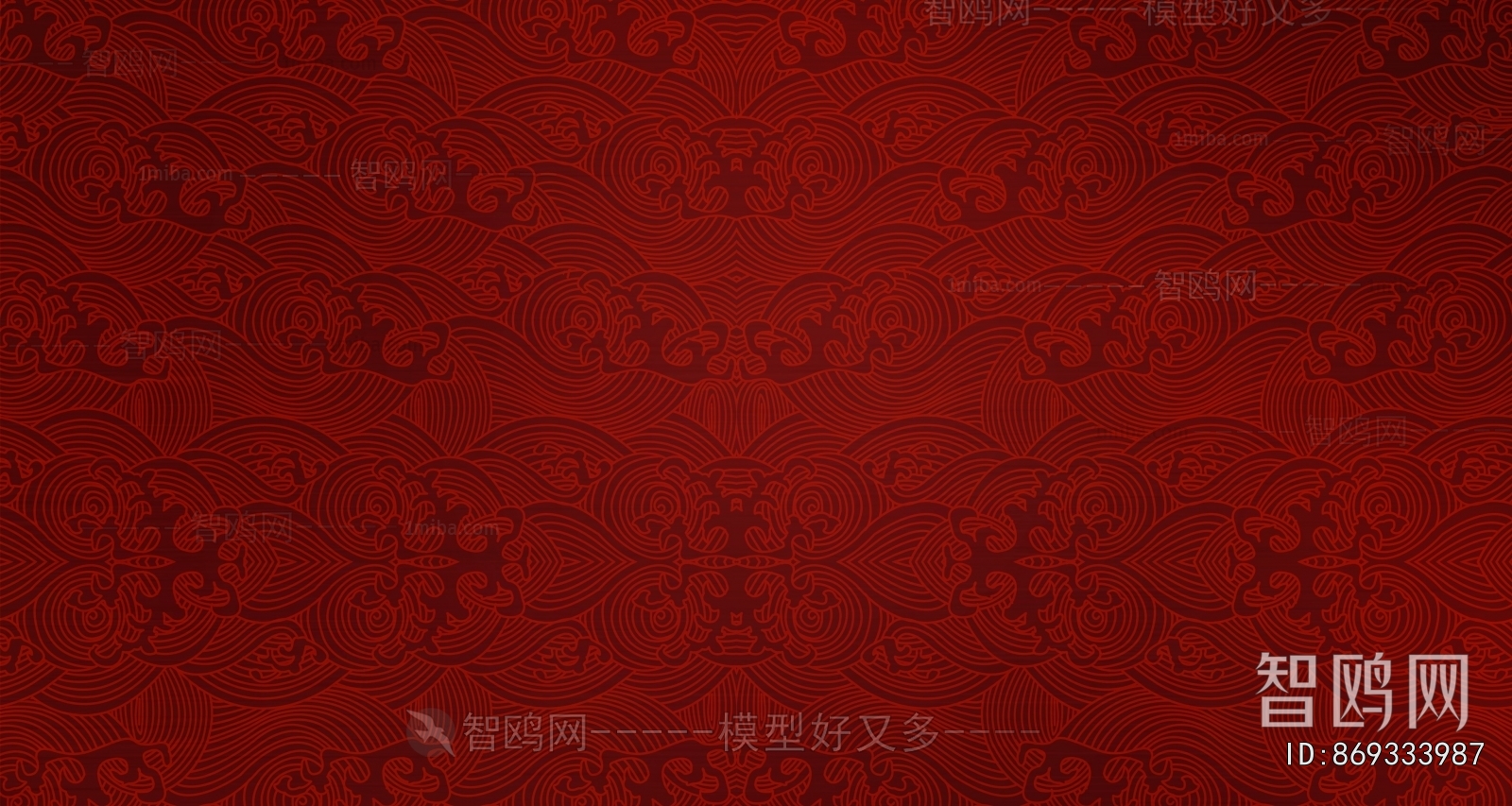 中式古典宫廷风祥云花纹壁纸