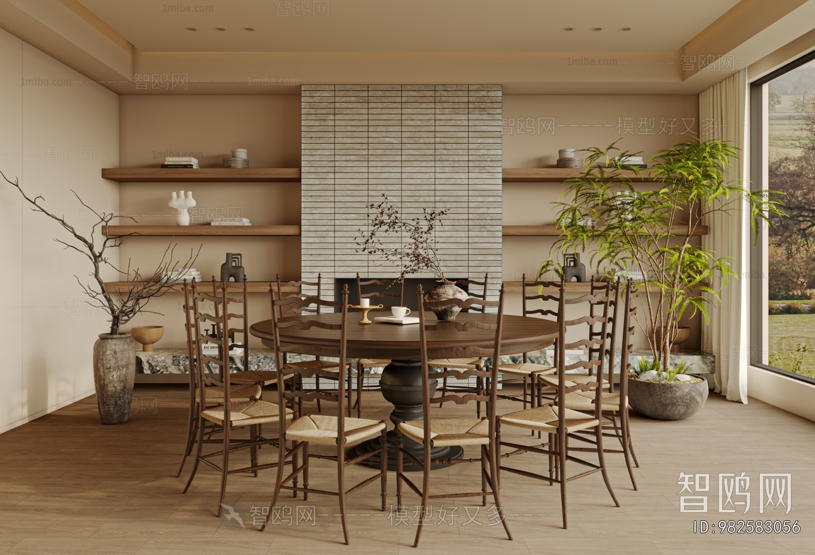 Wabi-sabi Style Dining Room