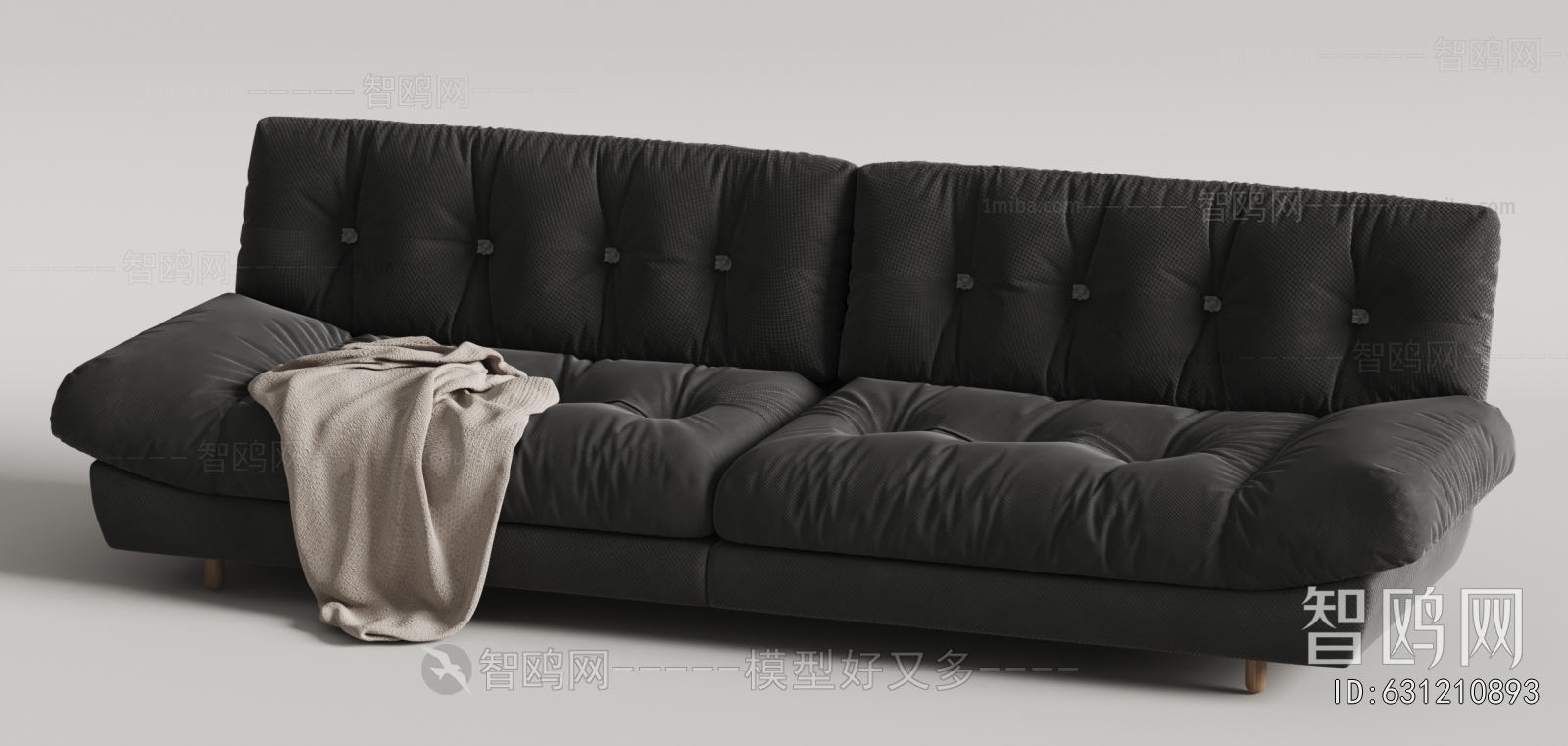 Caracole现代布艺双人沙发3D模型下载