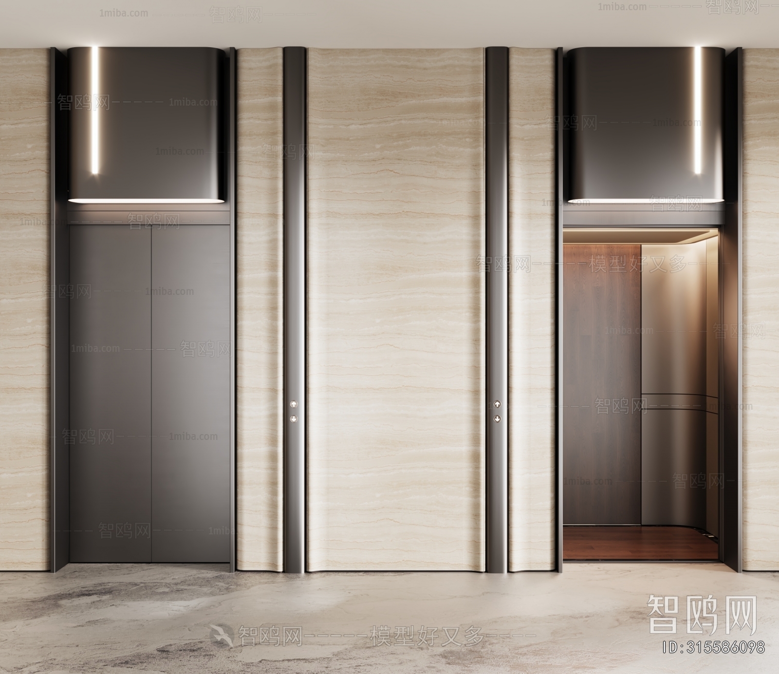 Modern Office Elevator Hall