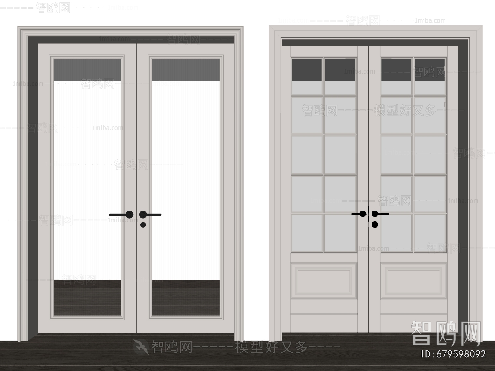 Simple European Style Double Door