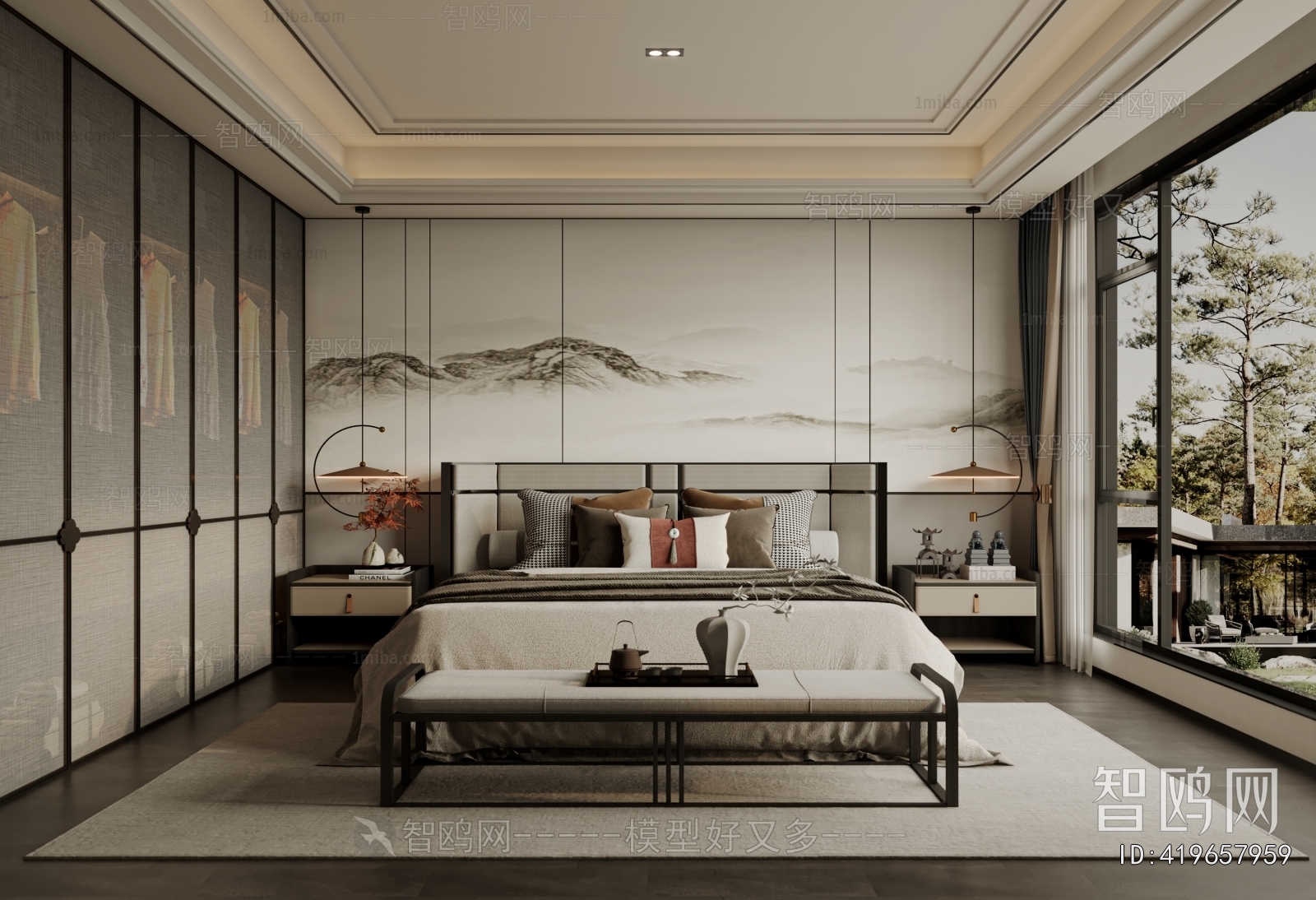 New Chinese Style Bedroom