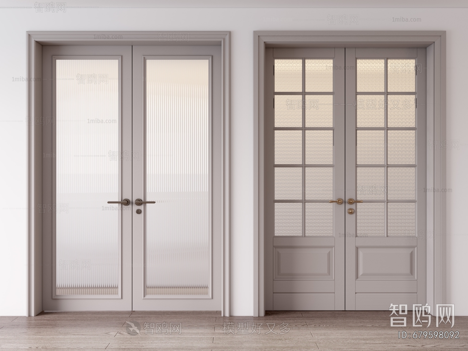 Simple European Style Double Door