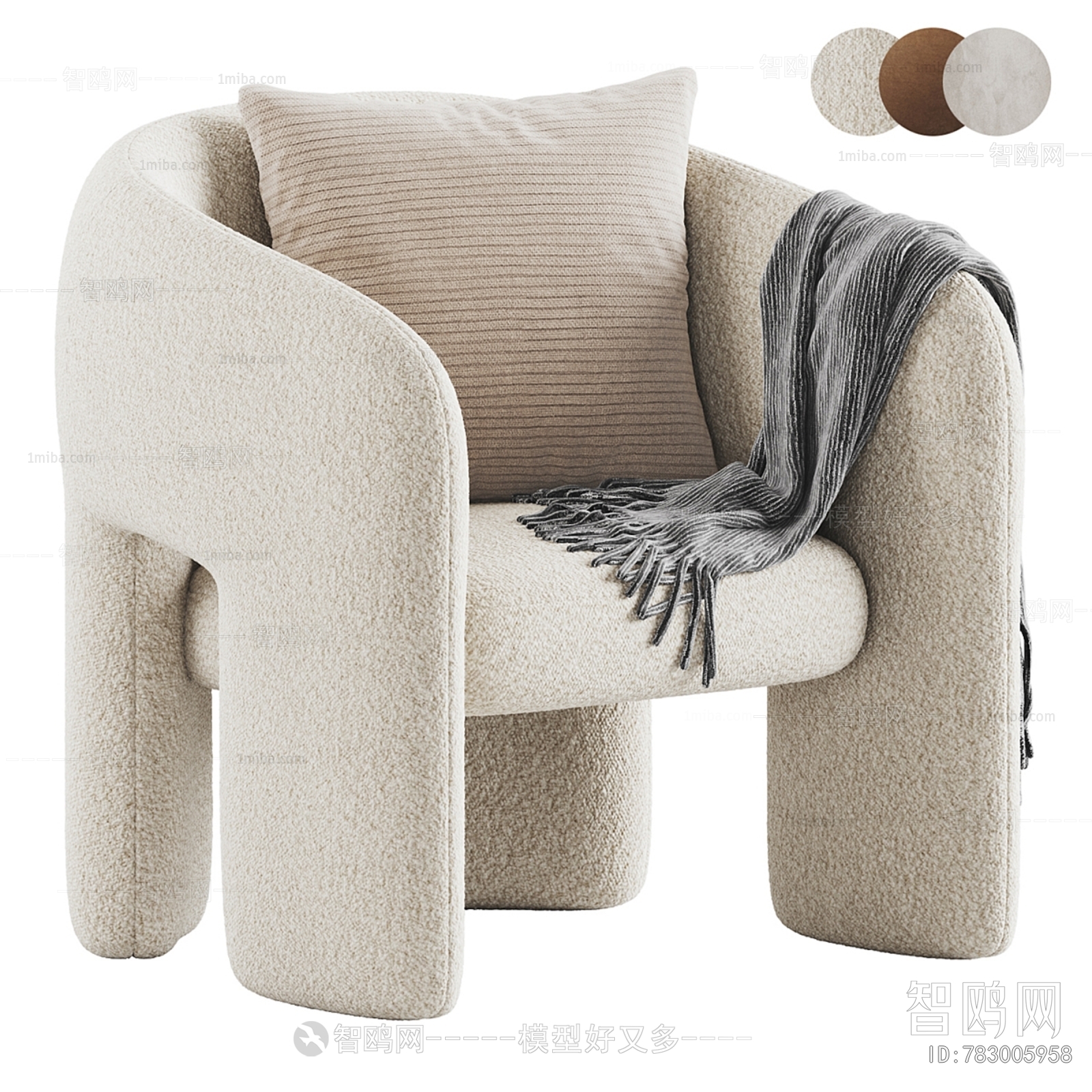 现代单人沙发椅3D模型下载