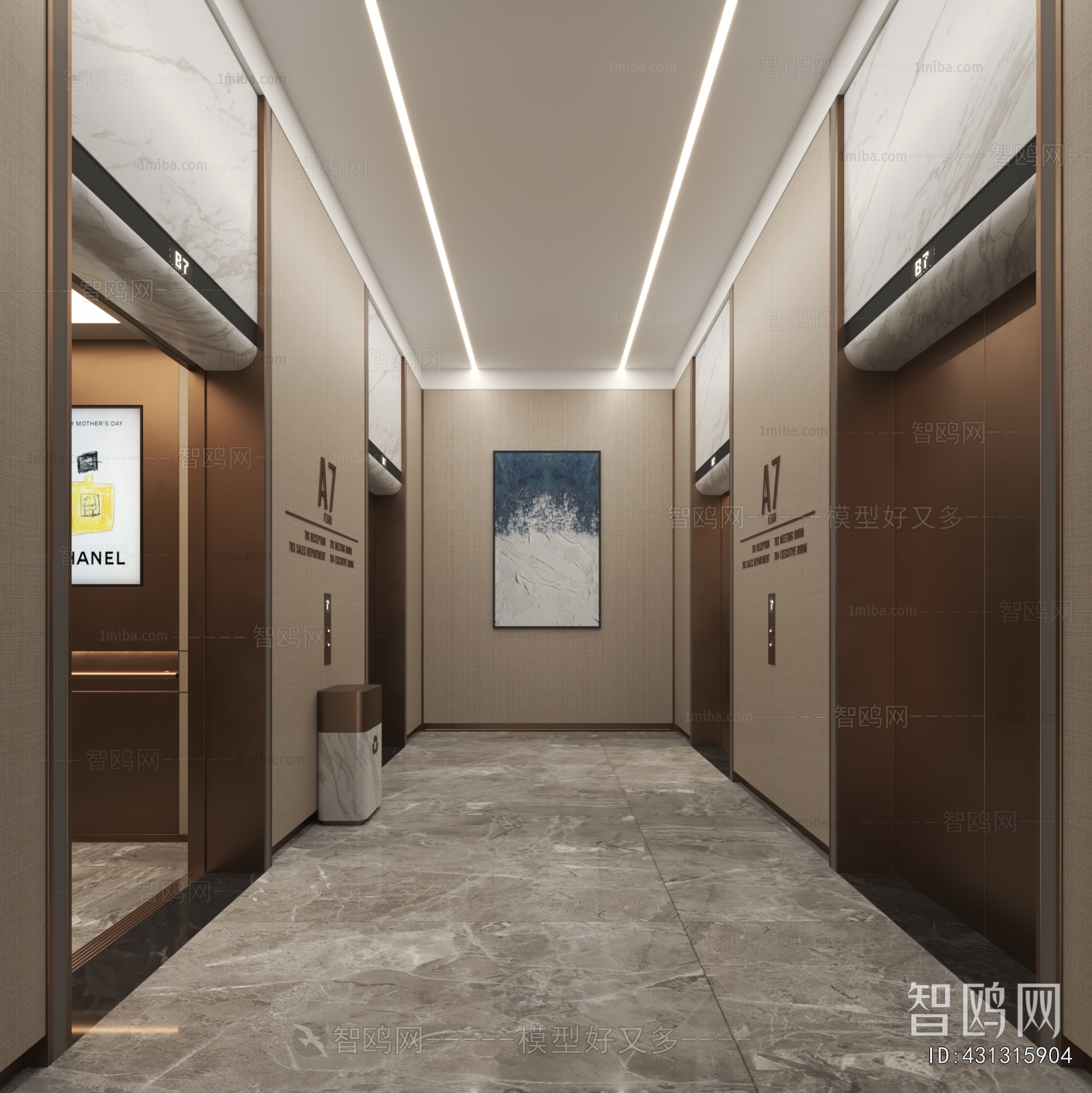 Modern Office Elevator Hall