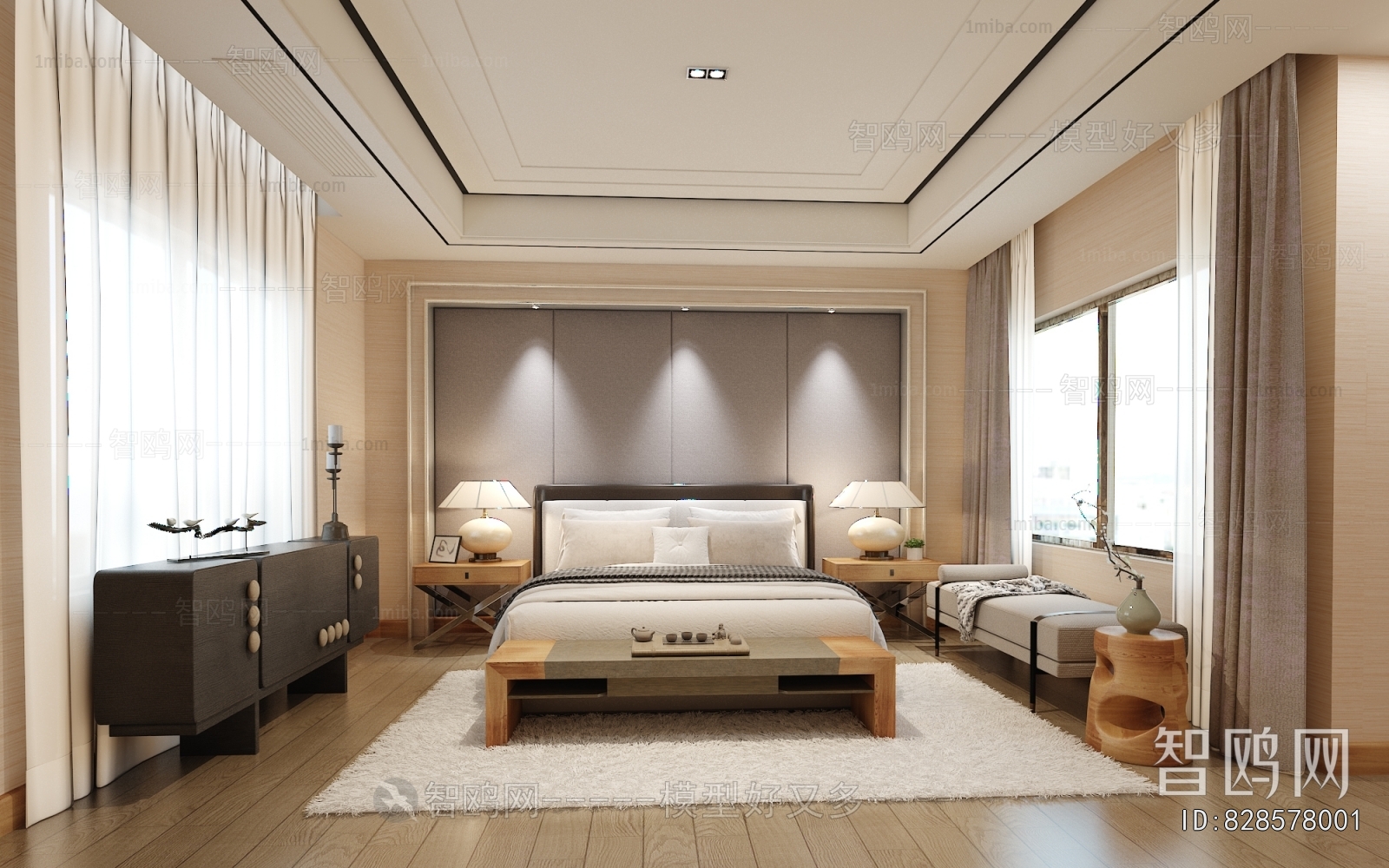 New Chinese Style Bedroom