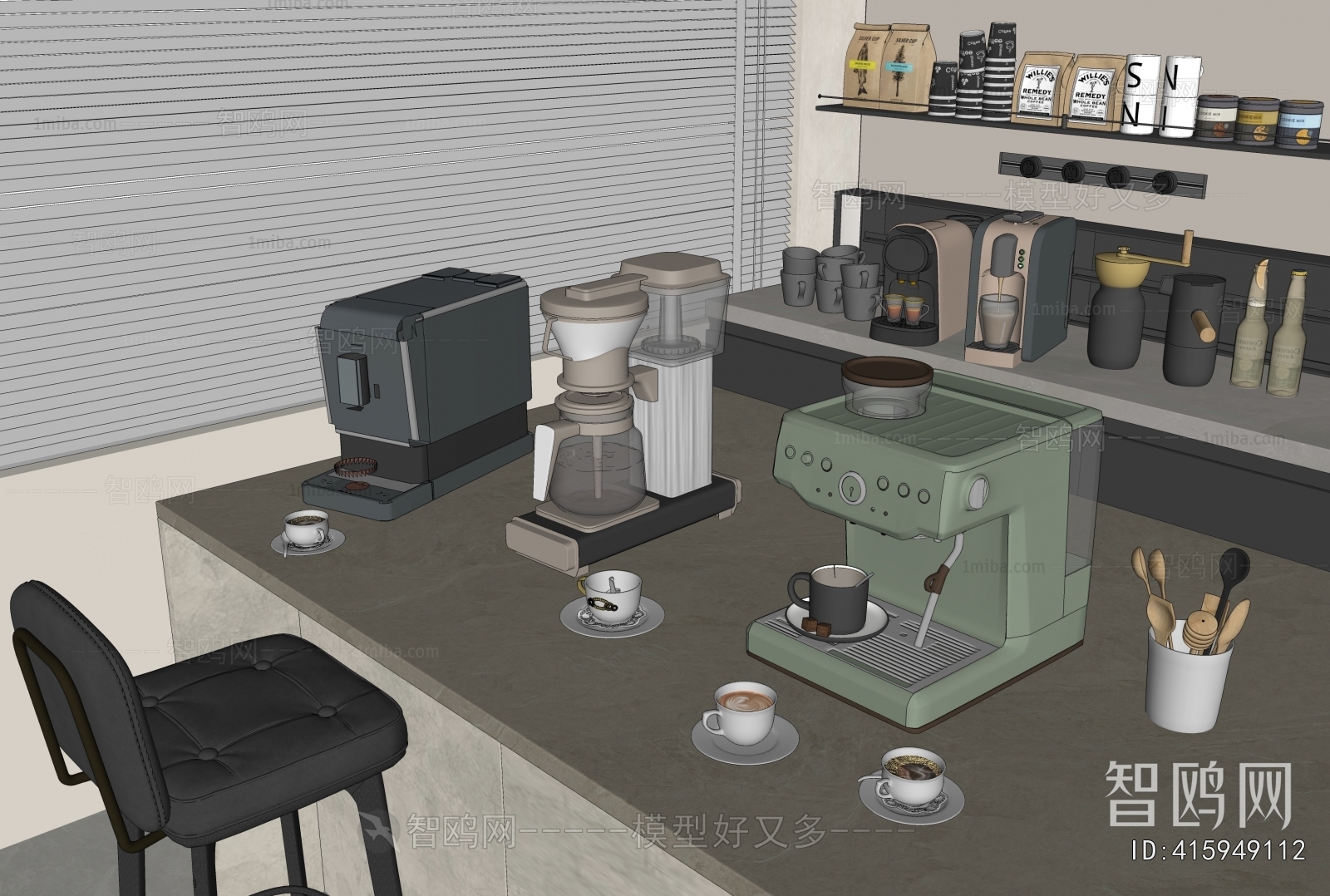 现代咖啡机 磨豆机 饮水机