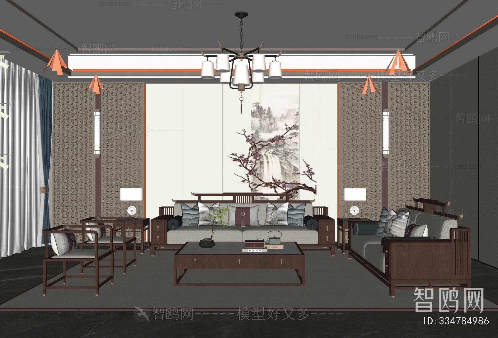 New Chinese Style A Living Room