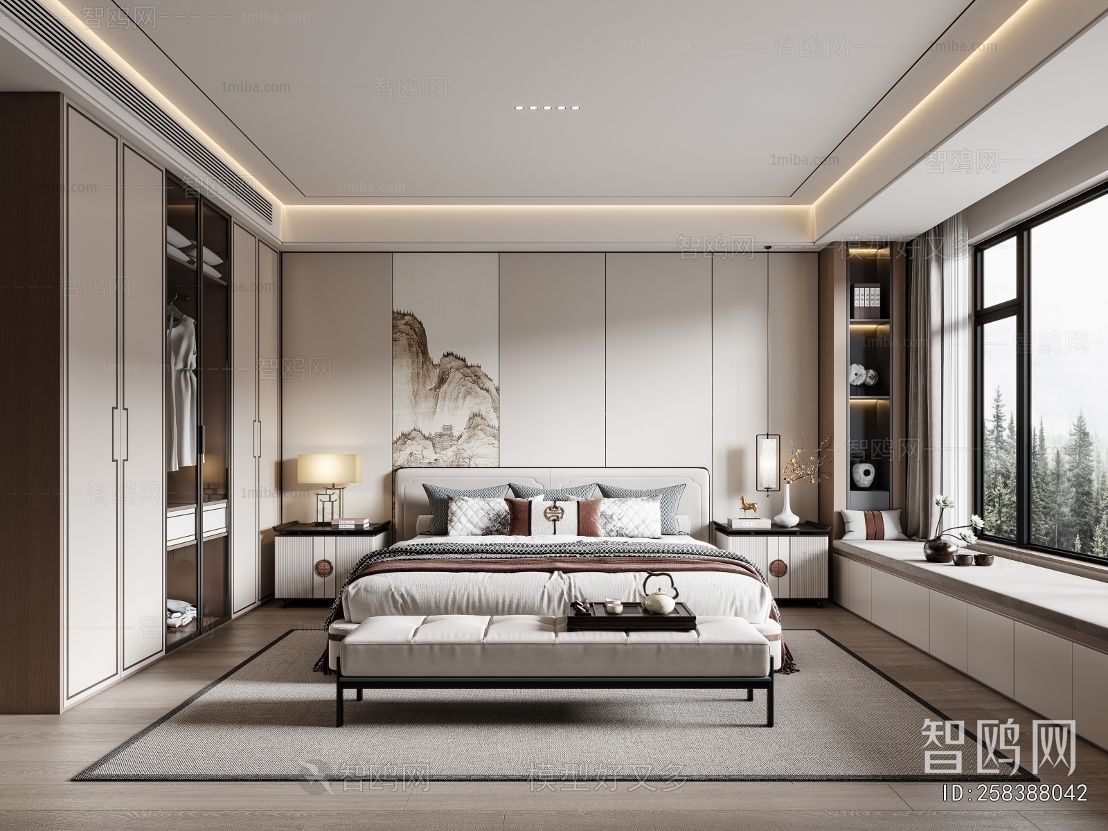 New Chinese Style Bedroom