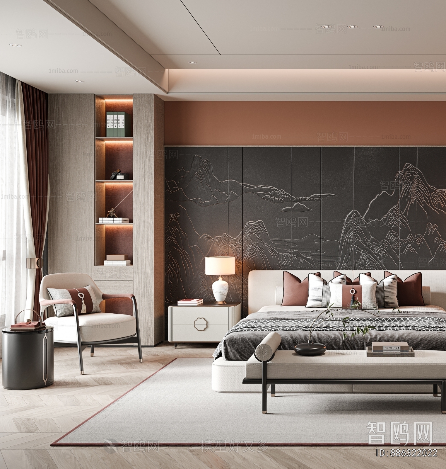 New Chinese Style Bedroom