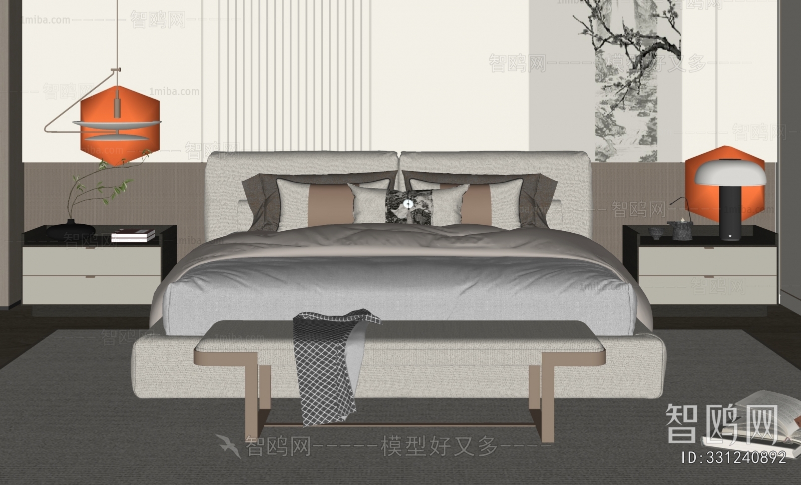 New Chinese Style Double Bed