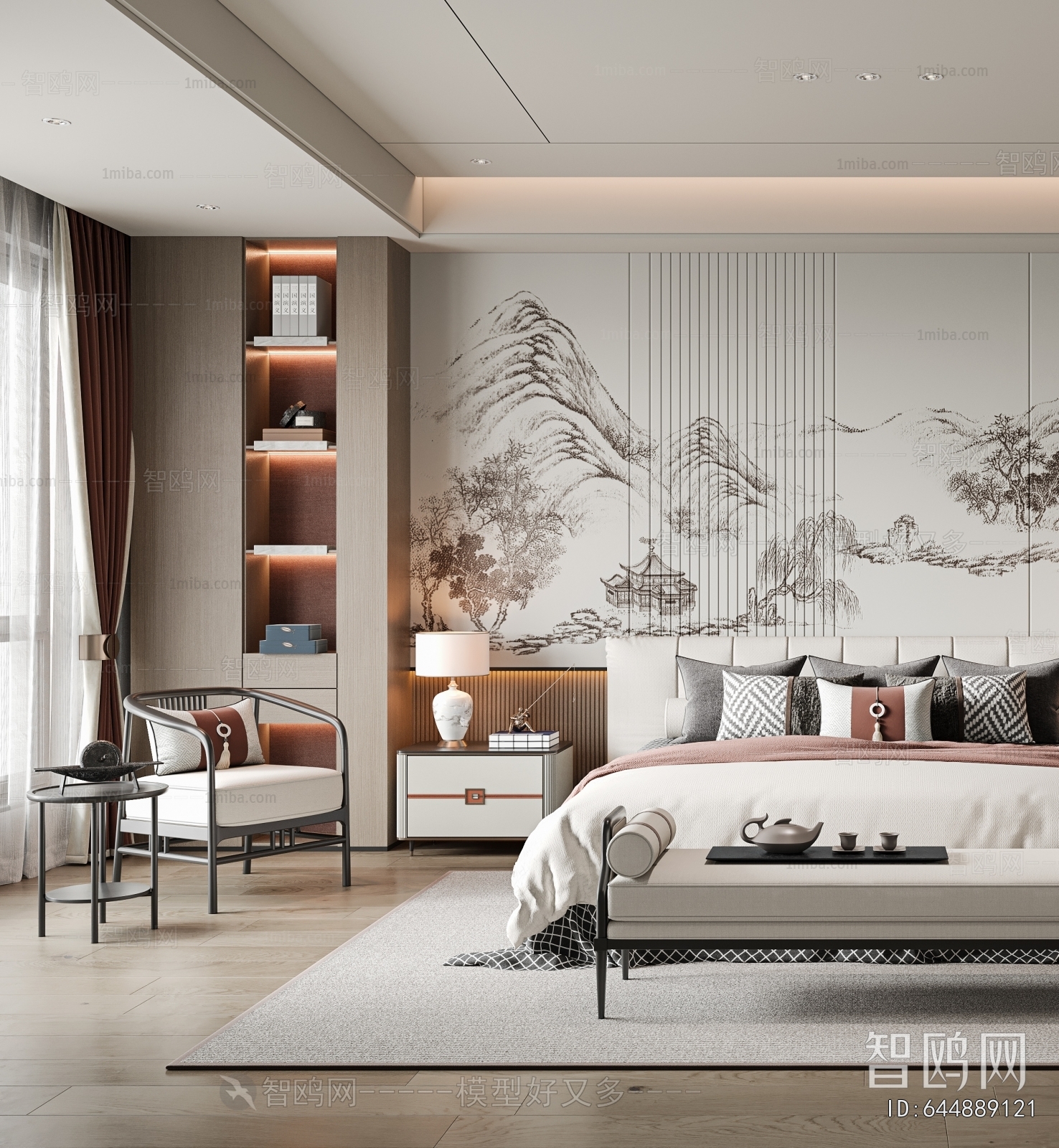 New Chinese Style Bedroom