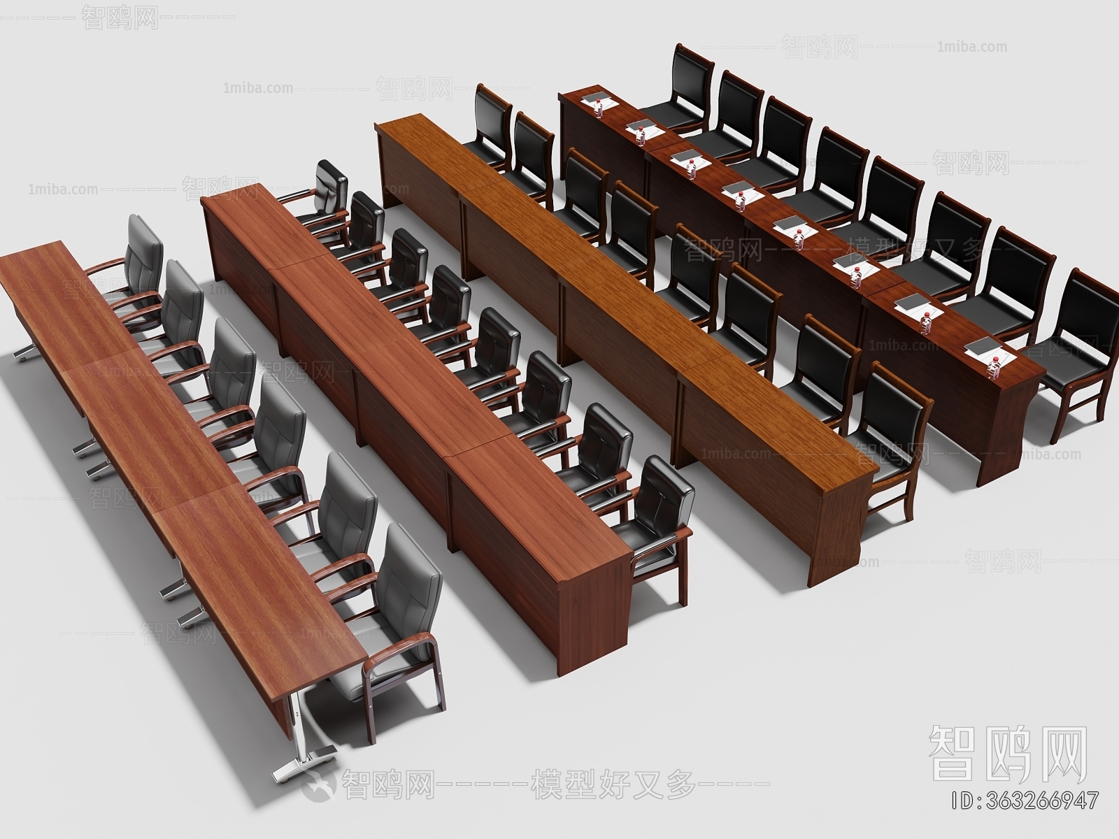 中式政府会议桌椅组合