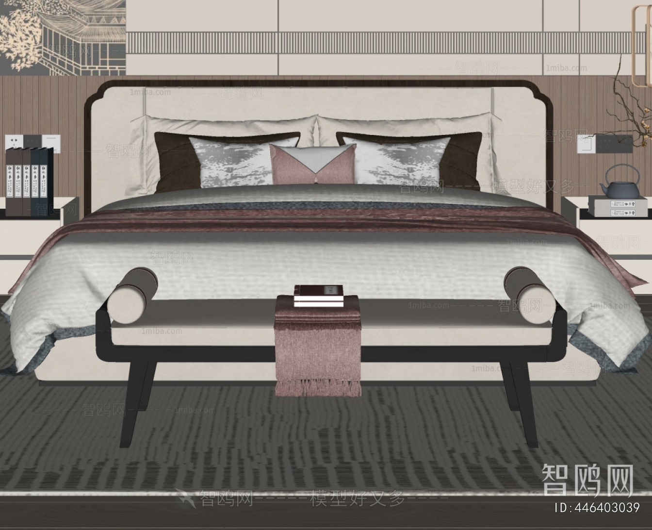 New Chinese Style Double Bed