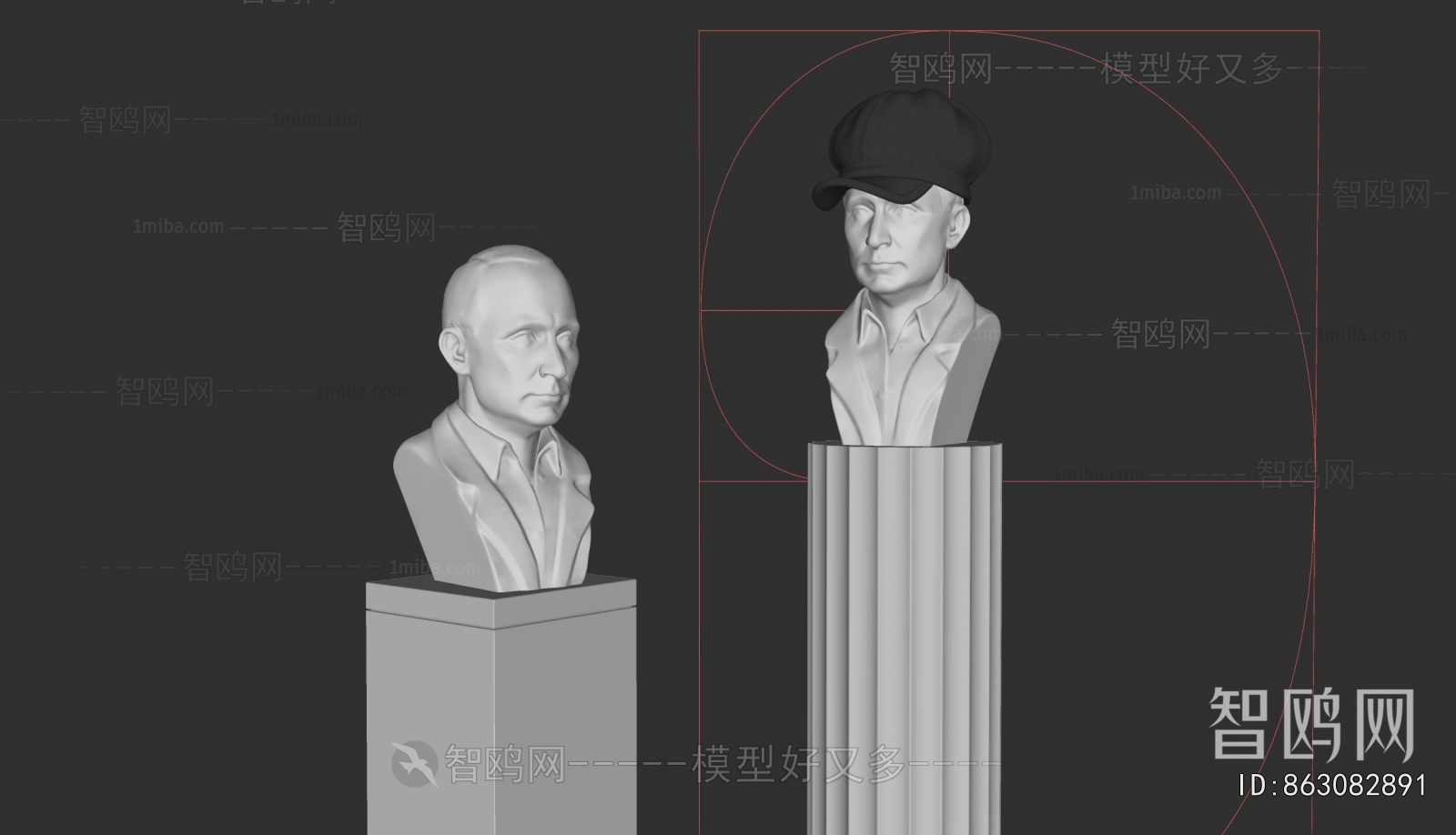 Galeata现代人物雕塑3D模型下载