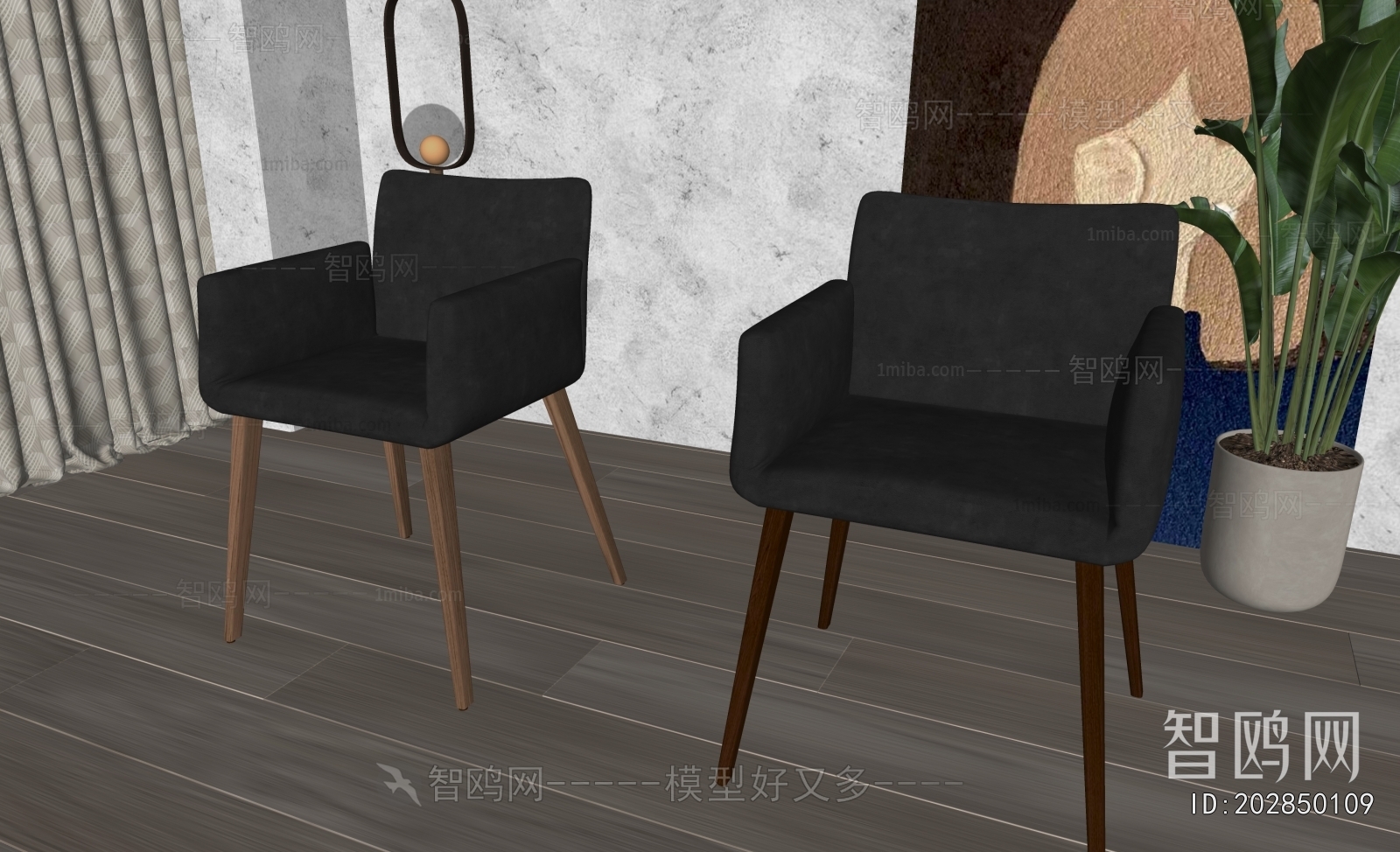 现代皮革餐椅