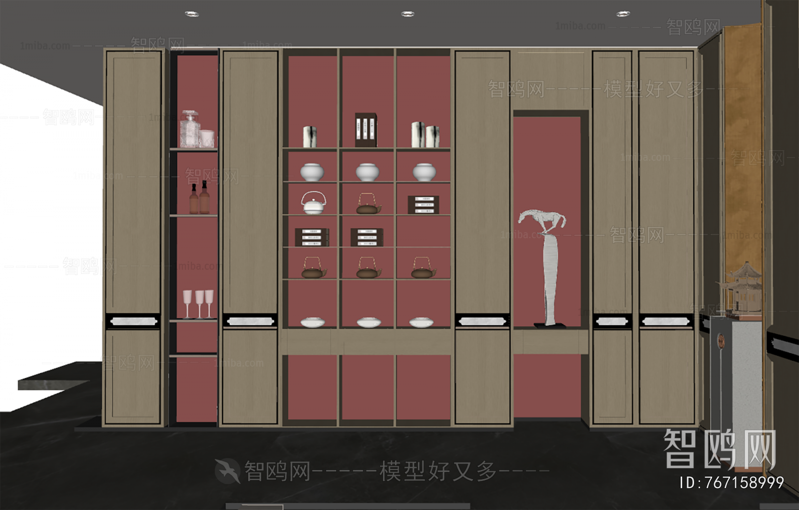 新中式装饰柜 书柜