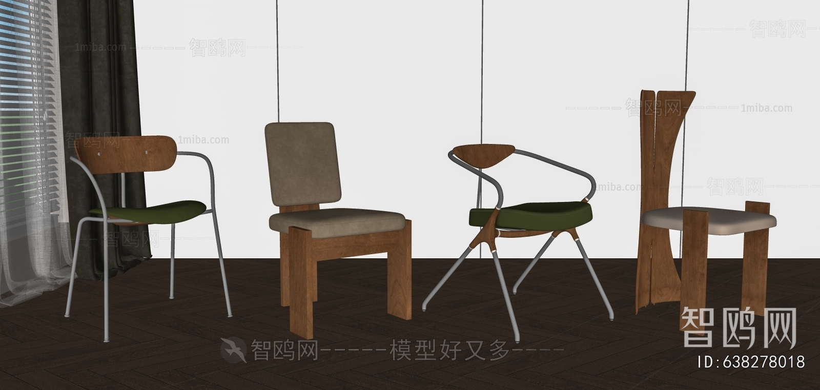 现代中古风餐椅