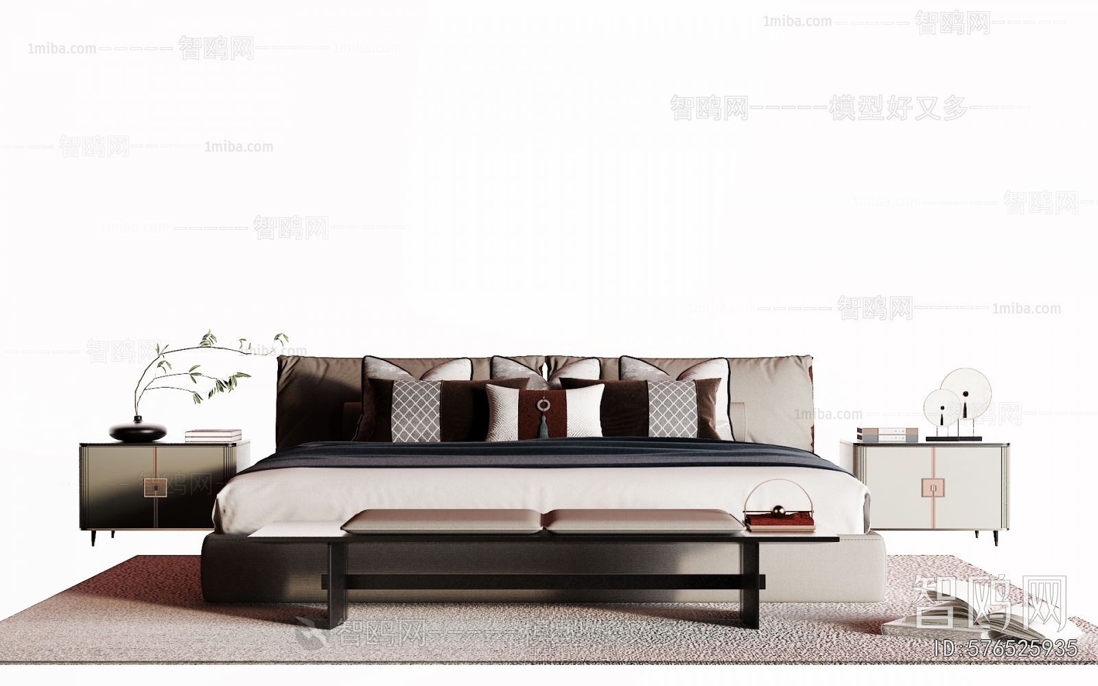 New Chinese Style Double Bed