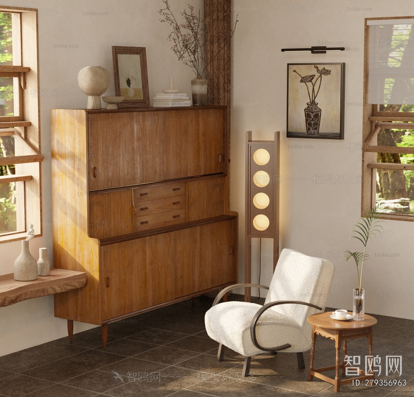 Wabi-sabi Style Decorative Cabinet