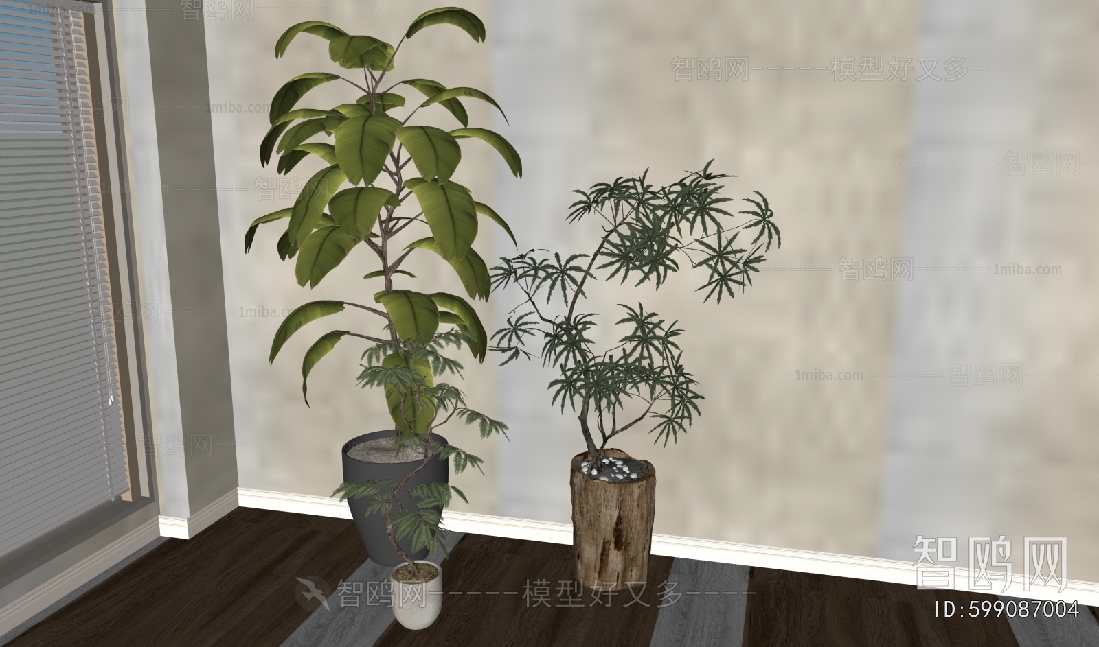 Modern Ground Green Plant Potted Plants