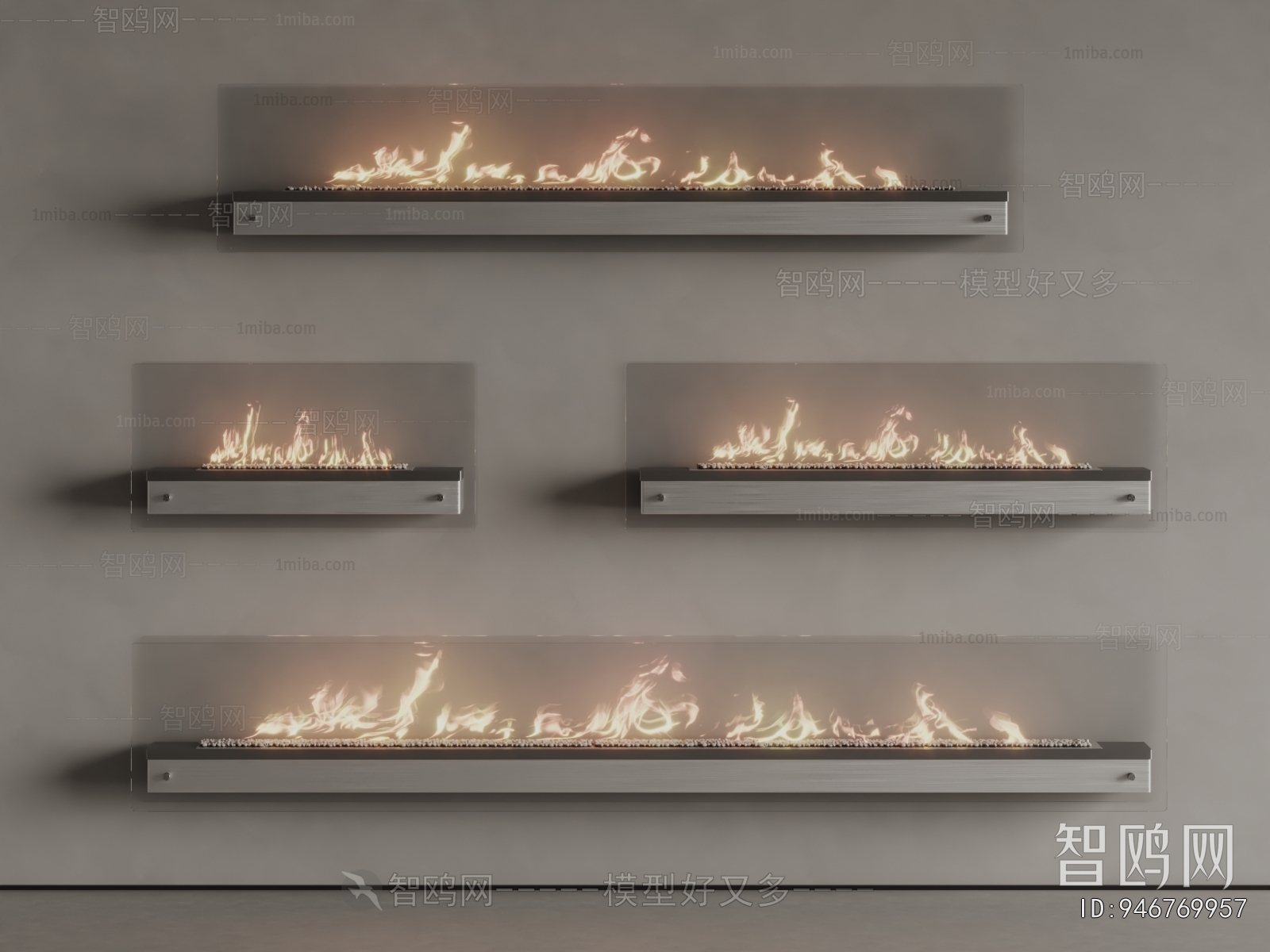 kvadro现代壁炉 火炉3D模型下载