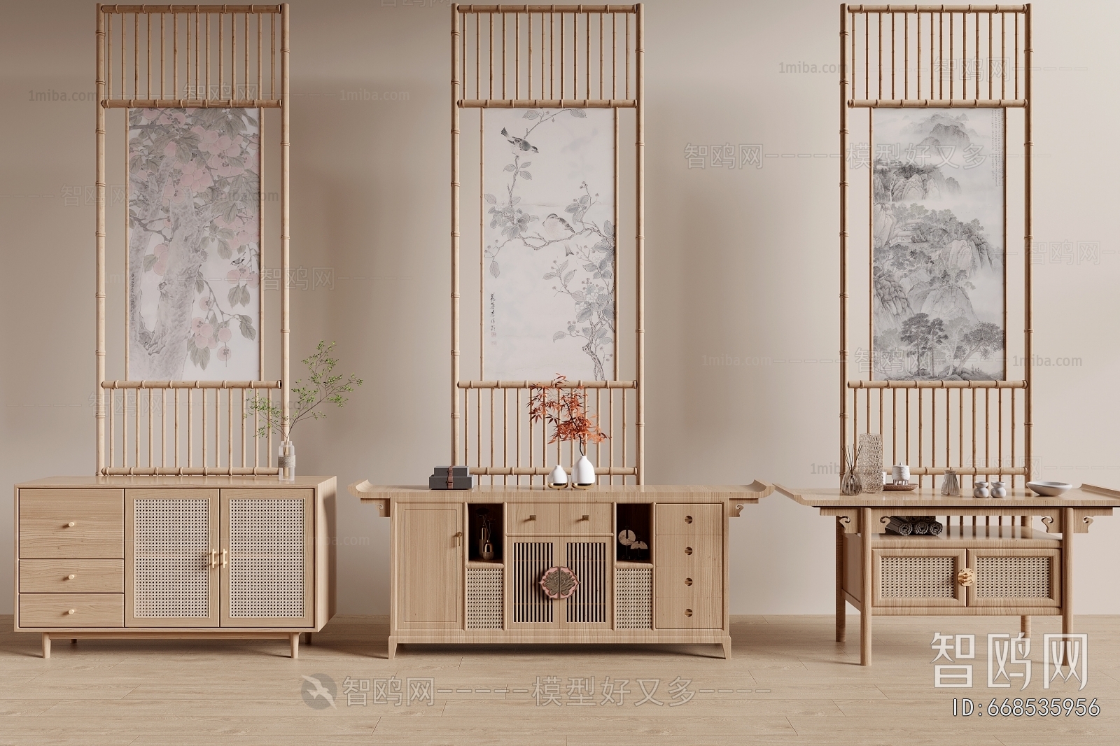 New Chinese Style Entrance Cabinet