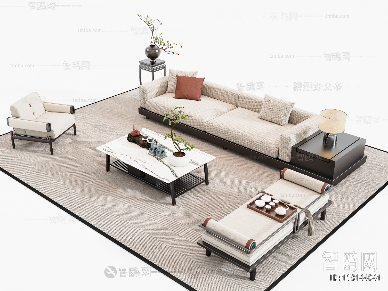 New Chinese Style Sofa Combination