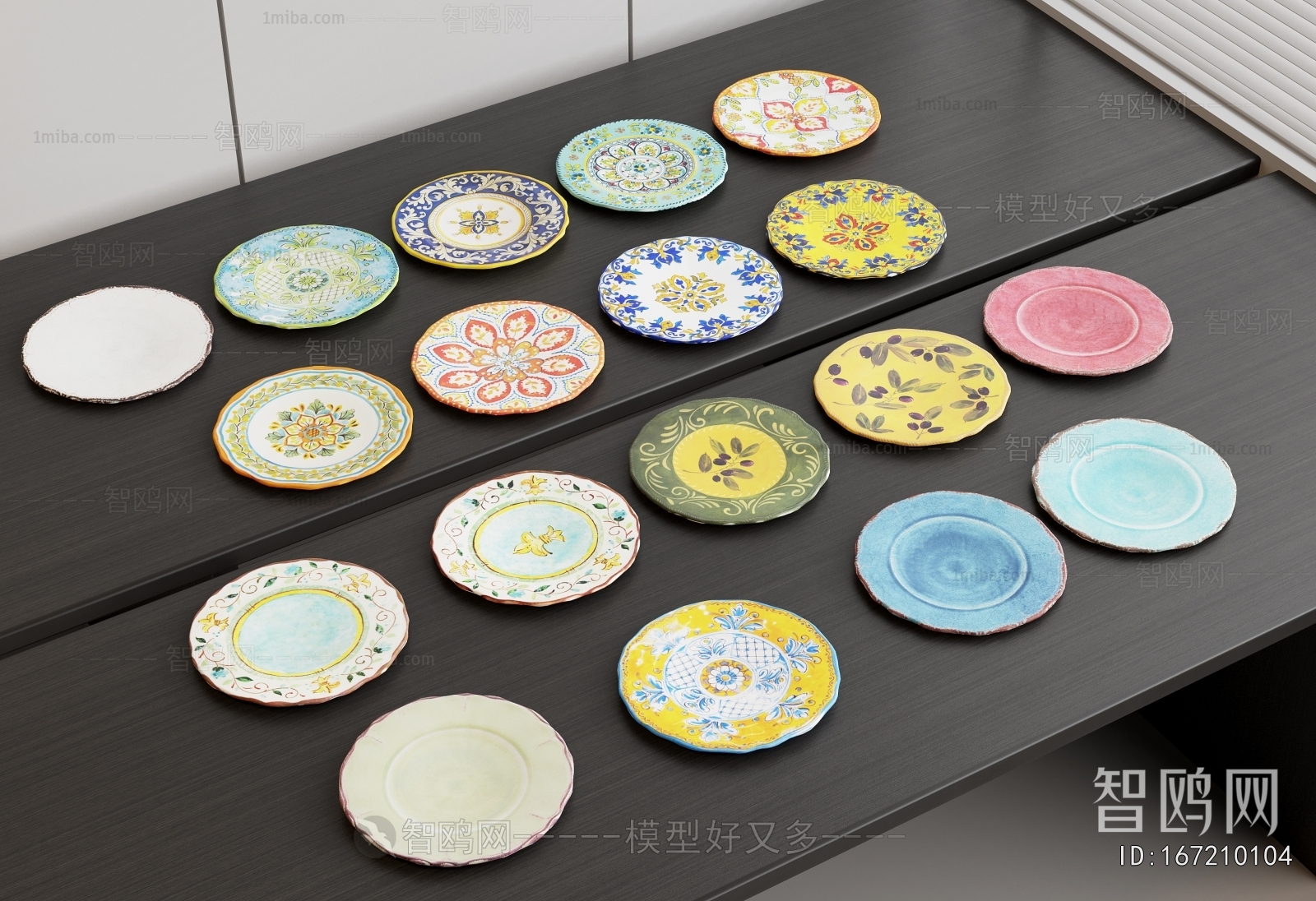现代印花陶瓷盘子