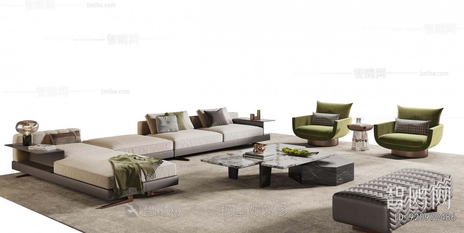 Minotti 米洛提 现代沙发茶几组合