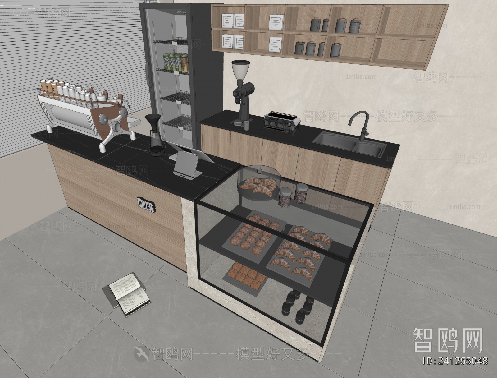 现代咖啡店吧台操作台