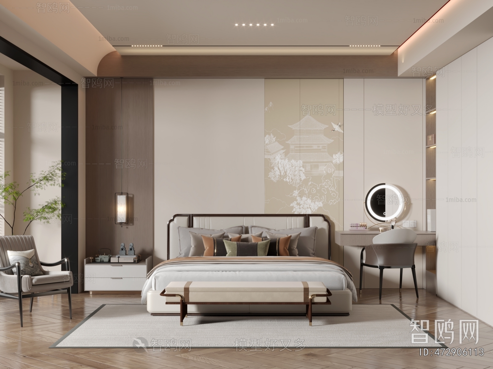 New Chinese Style Bedroom