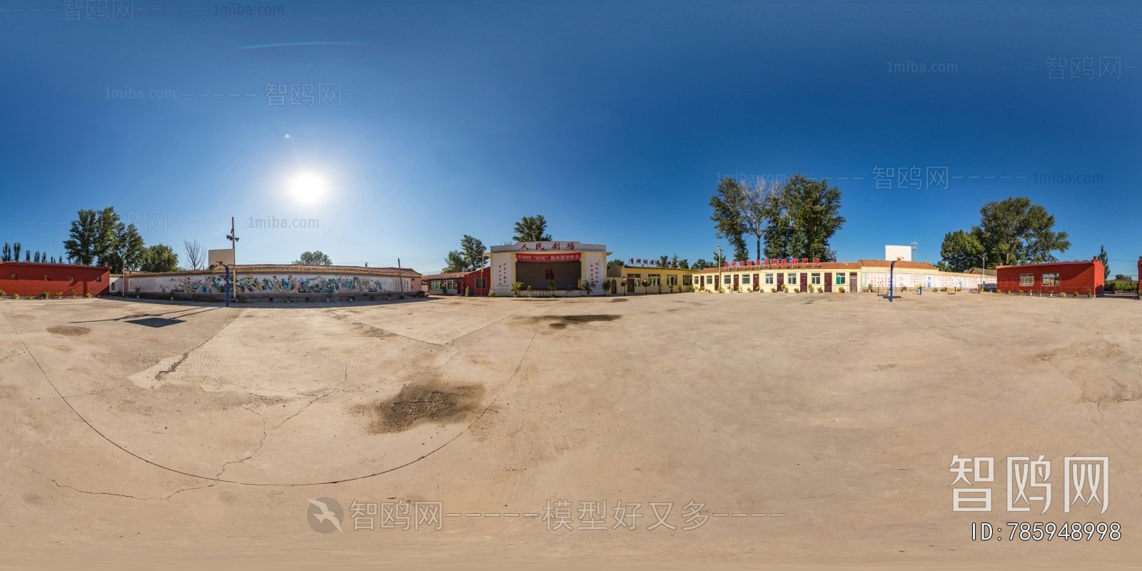 小区社区广场全景HDR