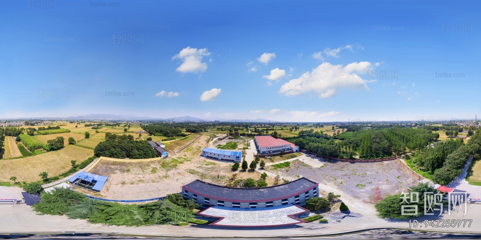 白天城市郊外风景全景HDR