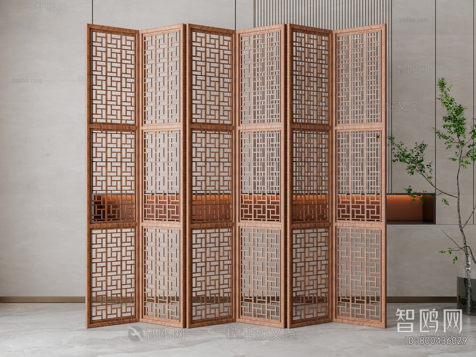 New Chinese Style Wooden Screen Partition