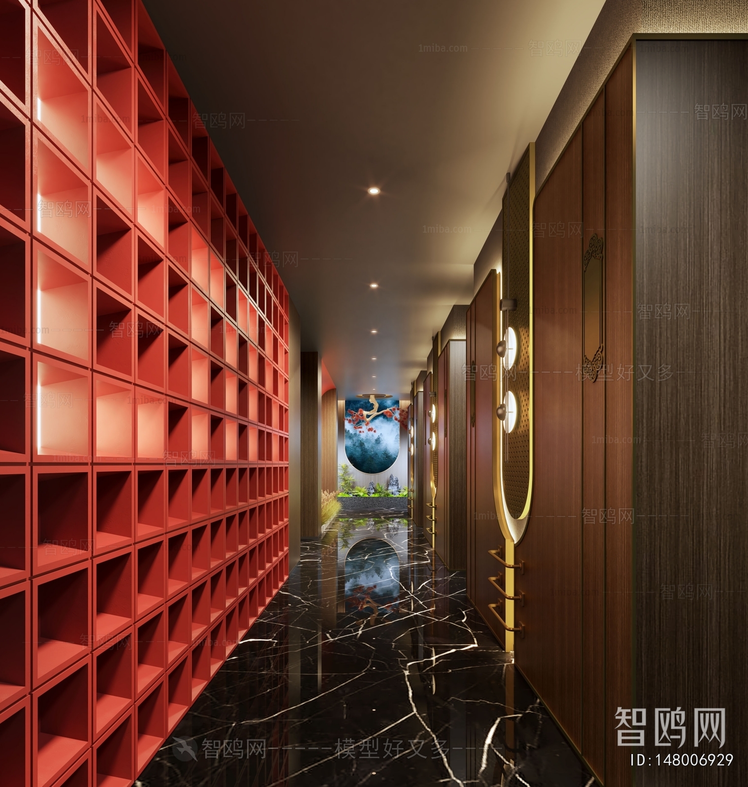 新中式酒店过道走廊