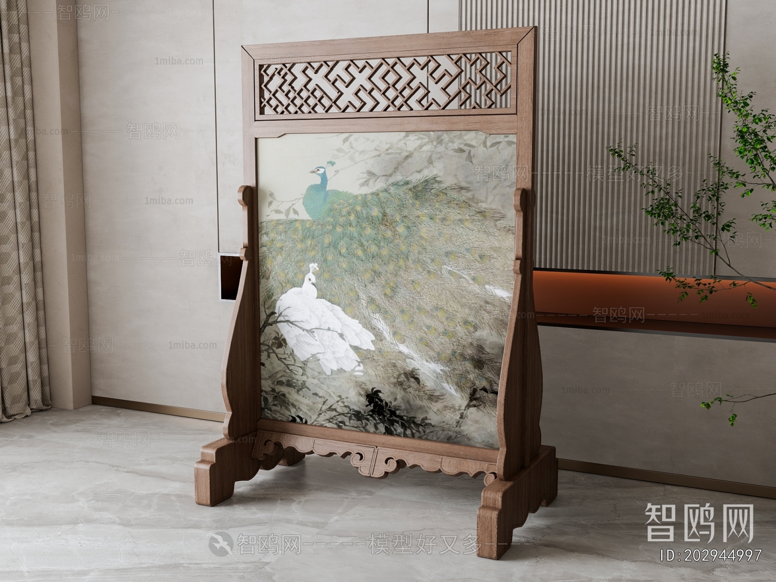 New Chinese Style Wooden Screen Partition