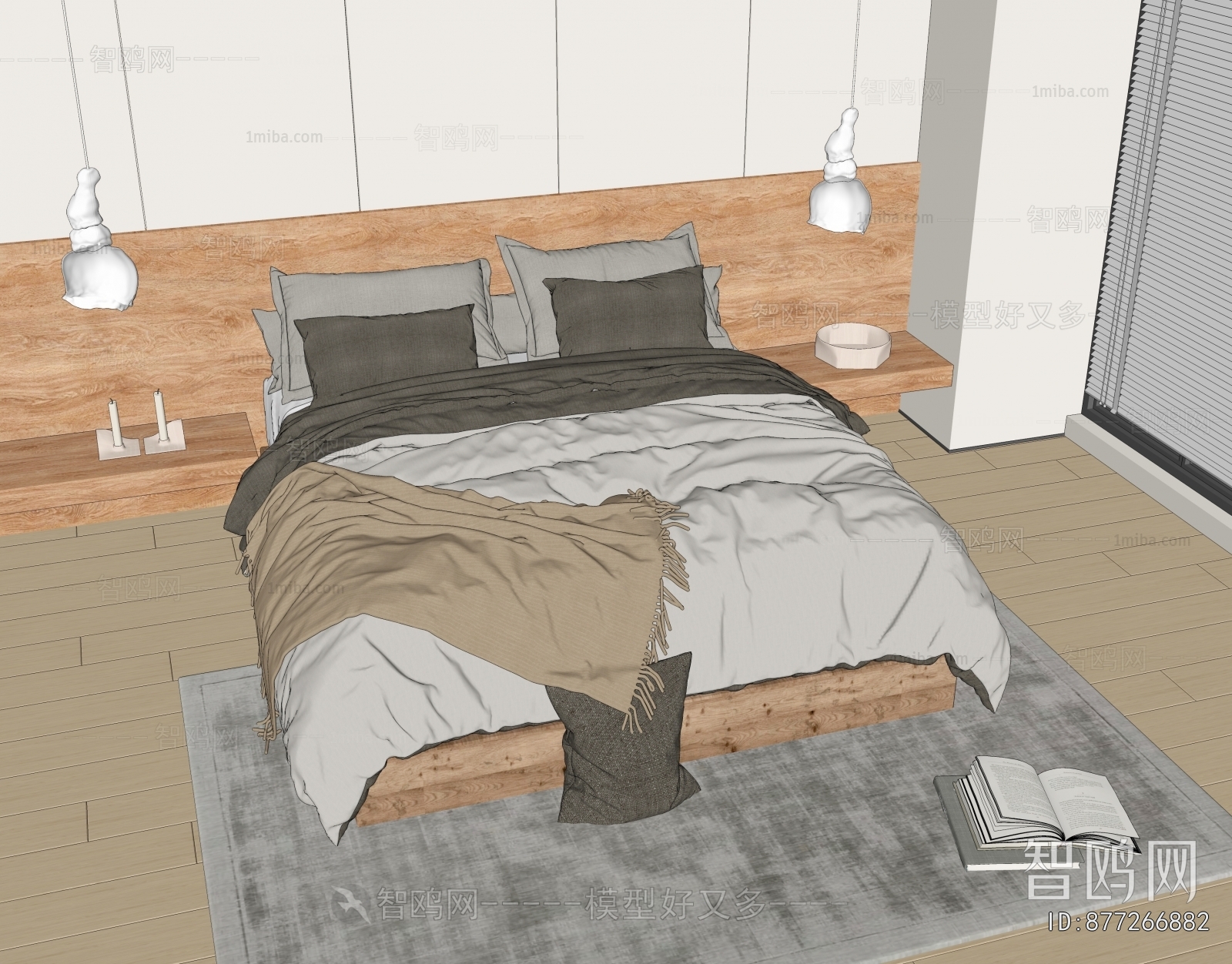 Wabi-sabi Style Double Bed