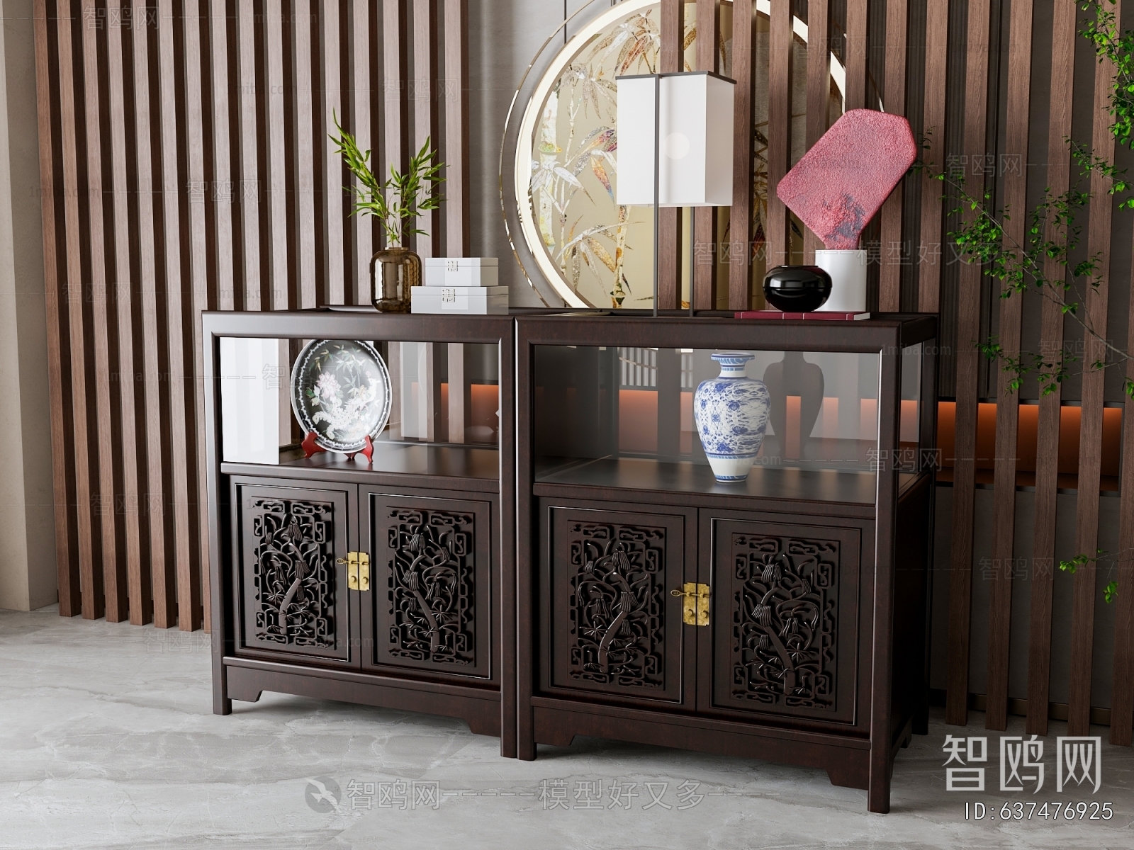 New Chinese Style Decorative Cabinet