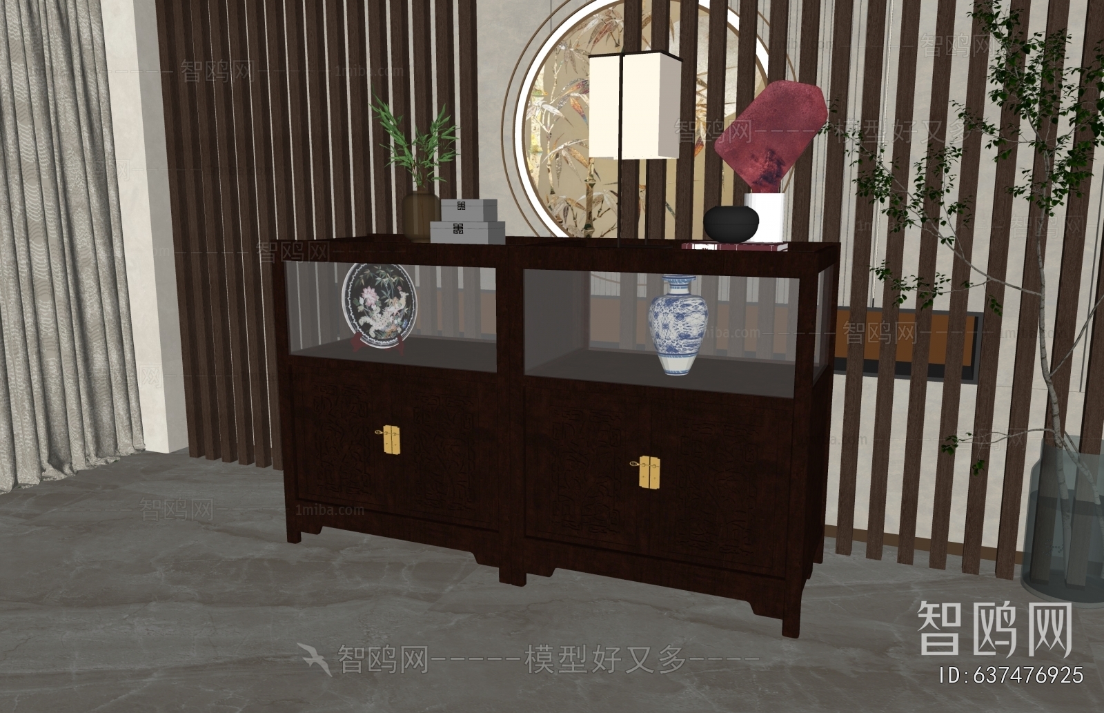 New Chinese Style Decorative Cabinet