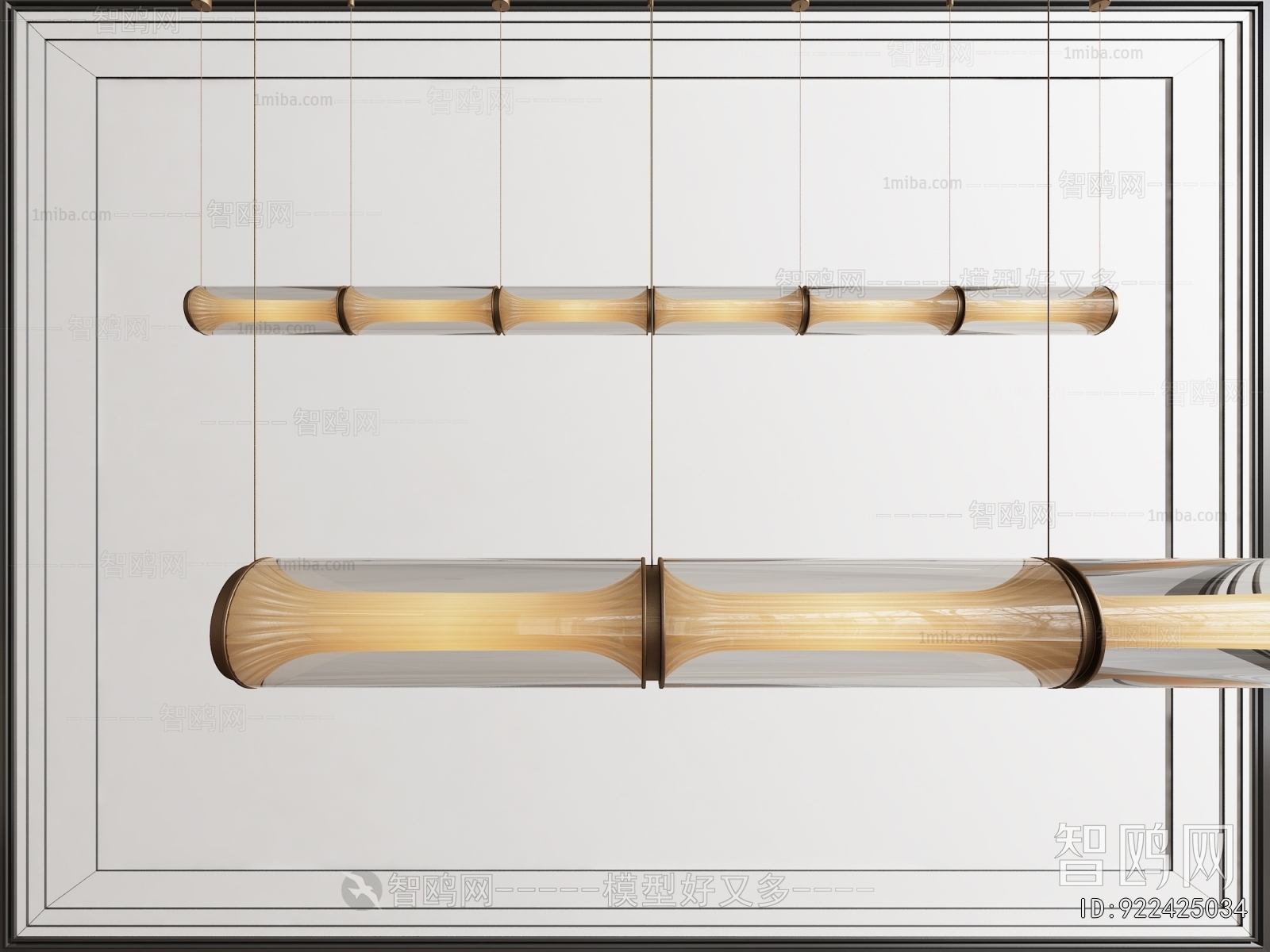 现代玻璃竹筒长吊灯