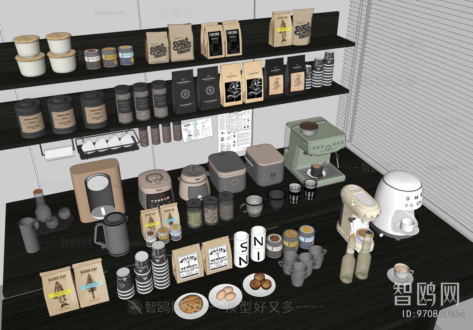 现代咖啡机 厨房用品组合
