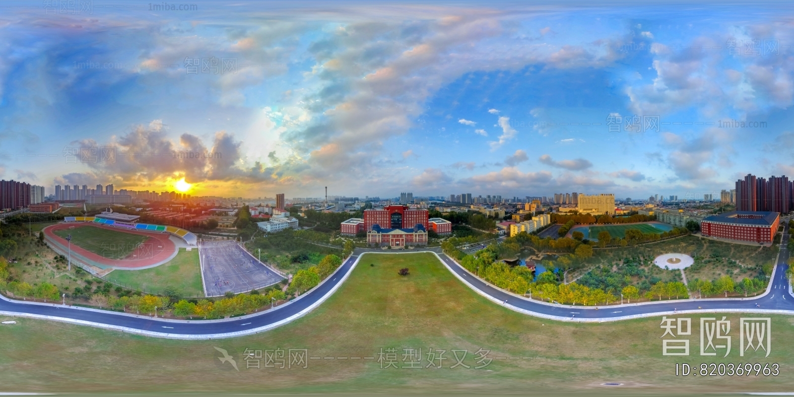 晨曦黄昏城市夜景全景HDR