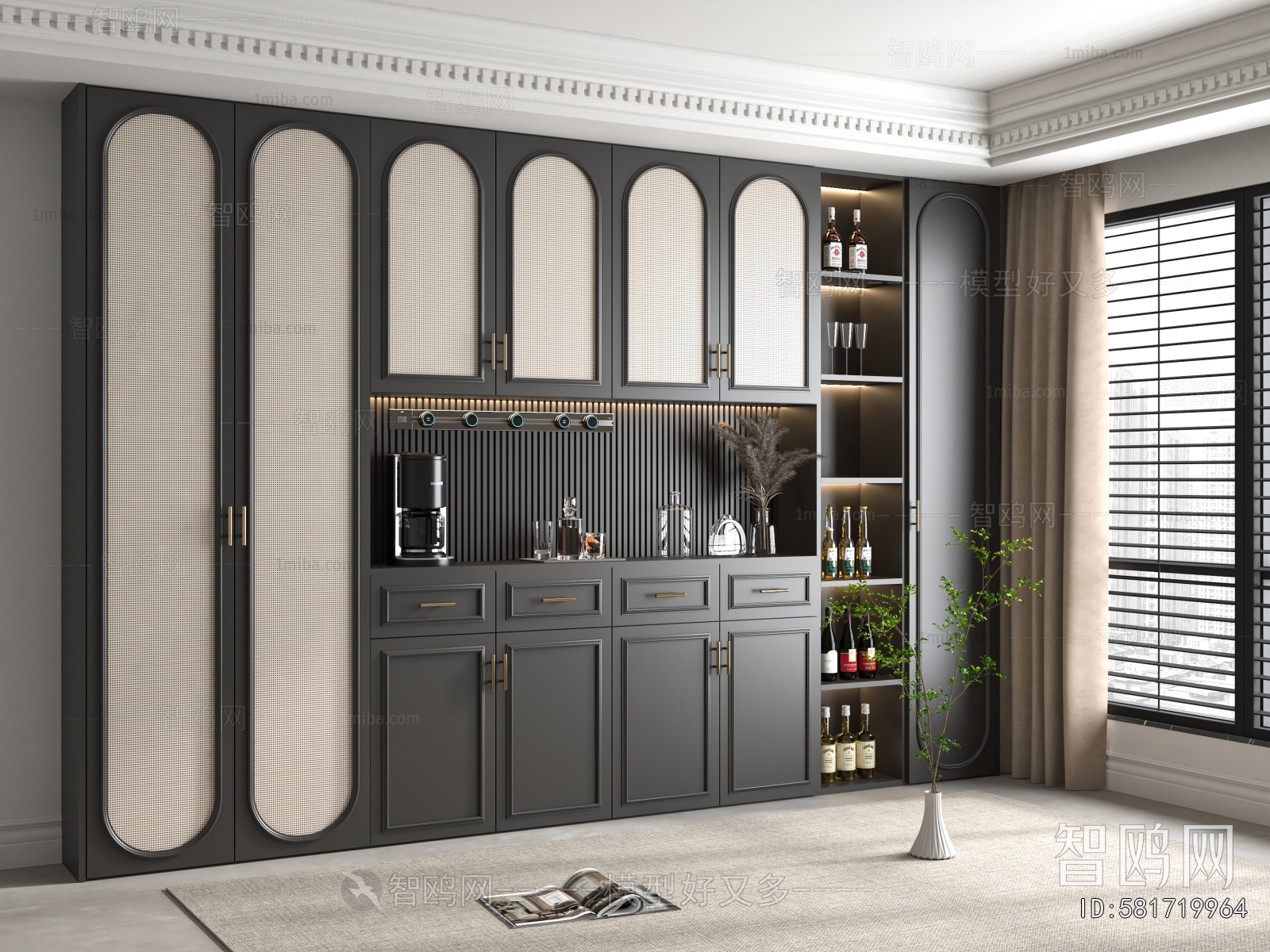 French Style Wine Cabinet