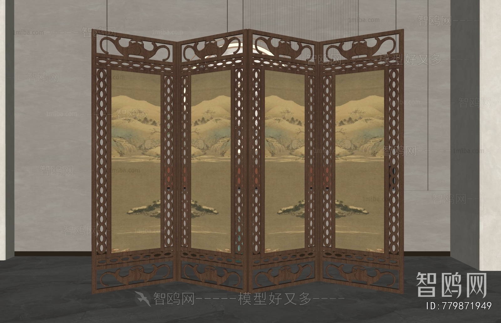 New Chinese Style Wooden Screen Partition