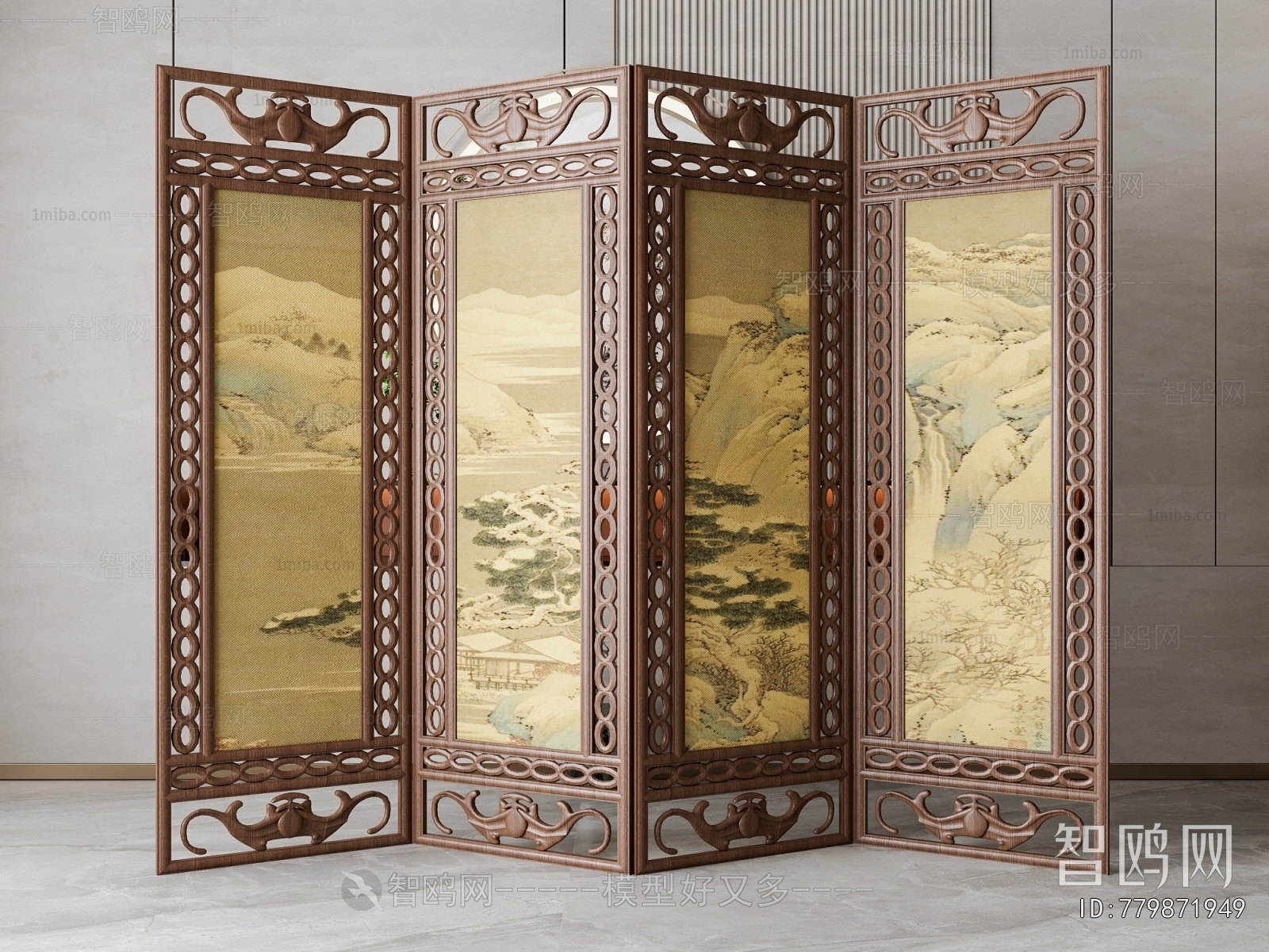 New Chinese Style Wooden Screen Partition