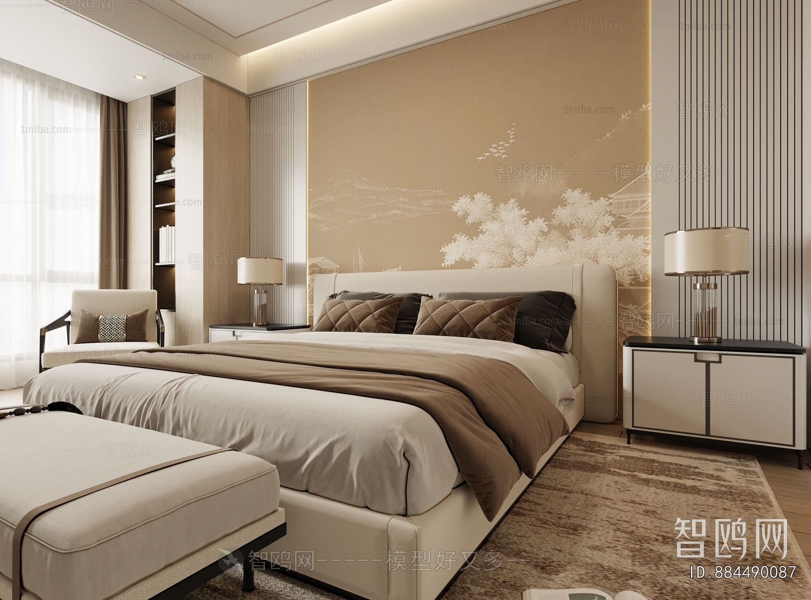 New Chinese Style Bedroom