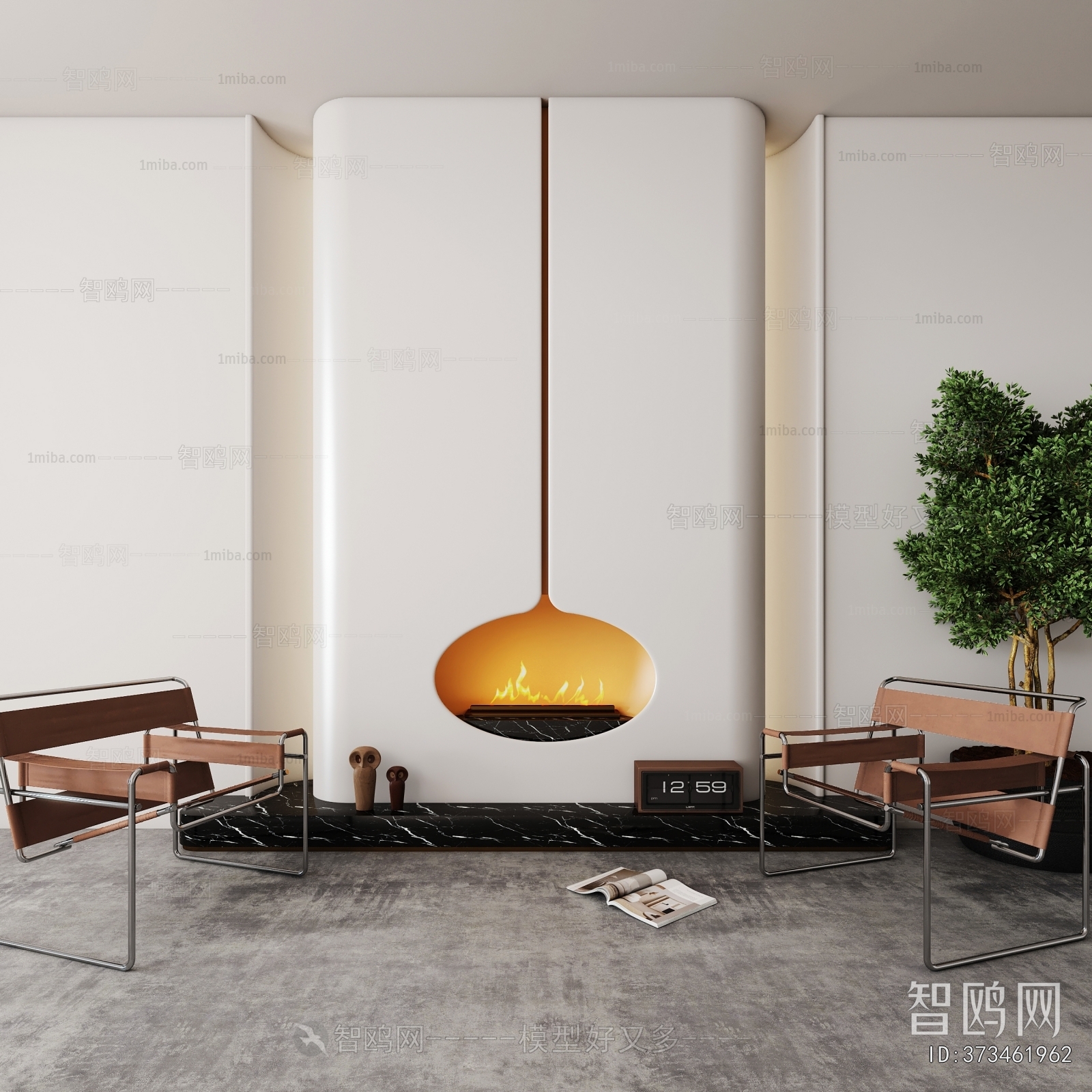 Wabi-sabi Style Fireplace