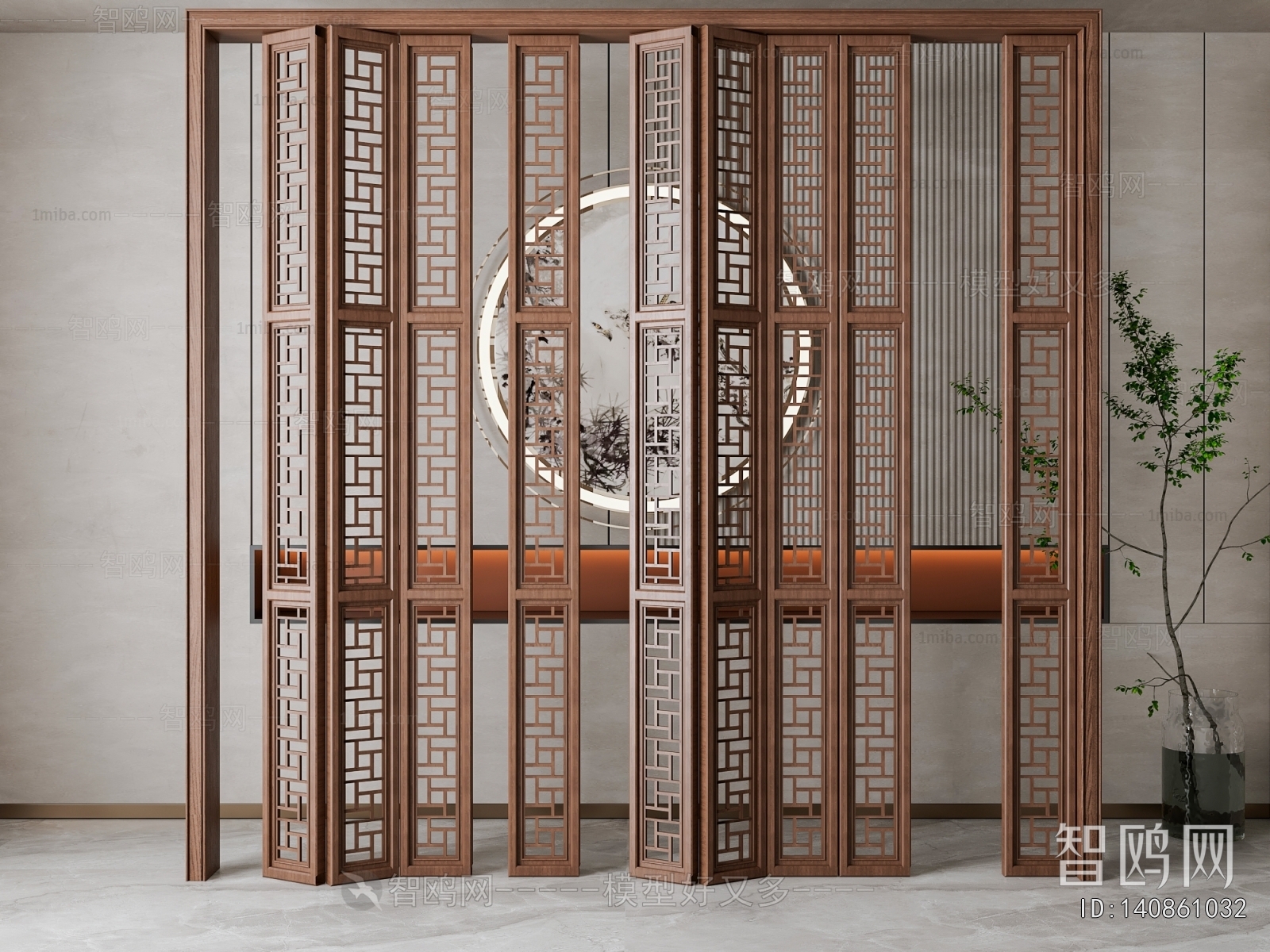 New Chinese Style Wooden Screen Partition