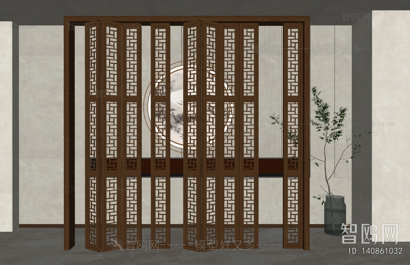 New Chinese Style Wooden Screen Partition